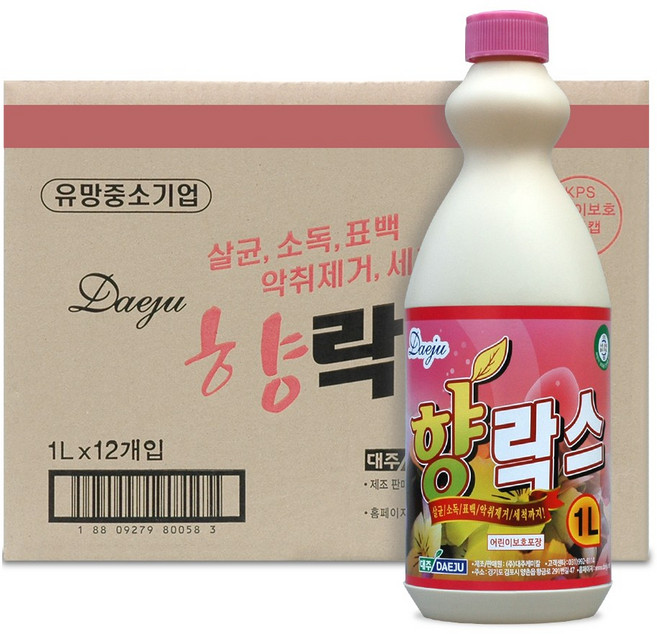 대주 향락스 1L 대용량 업소용 욕실청소 살균소독제, 12개