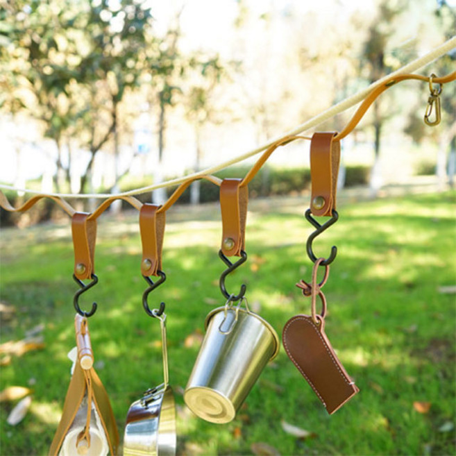 감성캠핑 가죽 데이지 체인 길이조절 랜털걸이