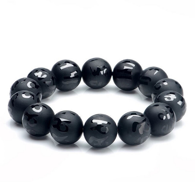 8mm 10mm 12mm 14mm 무광 오닉스 흑마노 육자진언 팔찌 소원 염주팔찌GSL0032