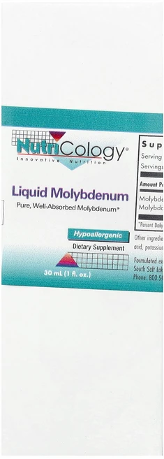 Nutricology Liquid Molybdenum 1 fl oz 30 mL, Nutricology, Liquid Molybdenum, 1개, 30ml - 쿠팡