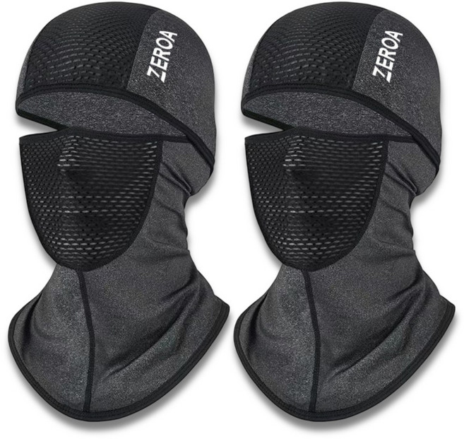 제로아 신축성좋은 자외선차단 쿨링 메쉬 바라클라바, 차콜+차콜, 1세트
