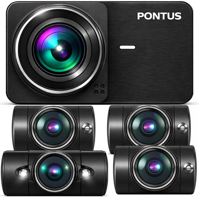 국내생산 무료장착 3년 무상AS ) 현대폰터스 차량용 5채널 블랙박스 페달 실내 IR 적외선 카메라 5채널 전후좌우 FULL HD 동글이 ADAS, 동글이+외장GPS, 128GB, 5채널(IR카메라)