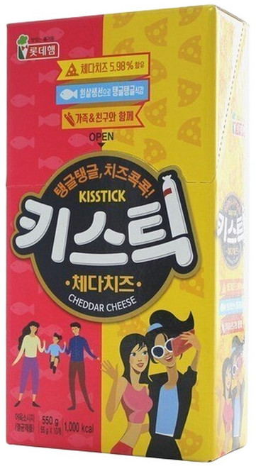 롯데 키스틱 체다치즈 550g(55gx10개) (1박스-8통), 55g, 8박스