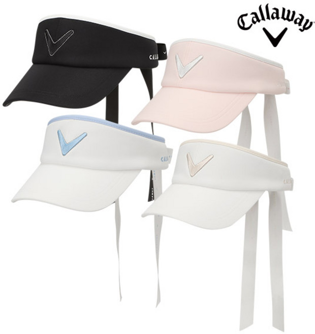 캘러웨이 2026 우먼스 달리아 바이저 여성용 골프모자, 화이트/베이지, 1개