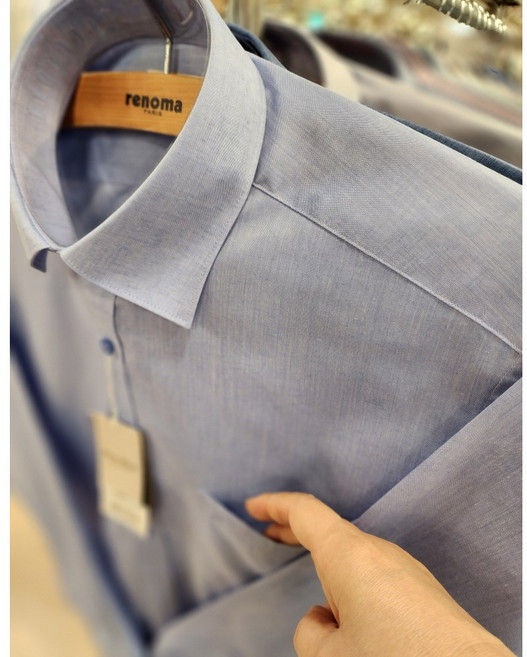 NC 불광점 레노마 # 여름에 꼭 필요한 천연 소재##린넨 혼방 솔리드 솔리드 일반 핏 긴팔 셔츠 RPSSG0-408-BU DB