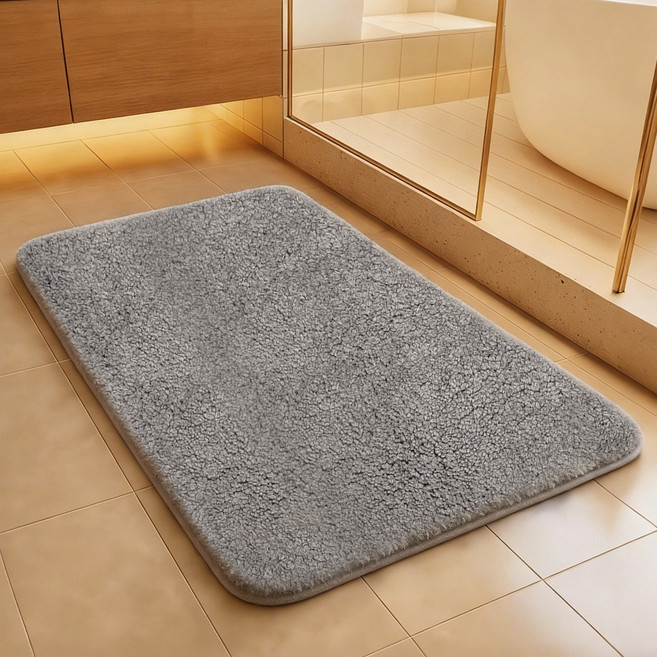 연화삼월 융모 클래식 빨아쓰는 호텔 주방 욕실 타월 발매트 먼지없는 워셔블 사계절 코지 소프트 솔리드 발매트, 03화이트