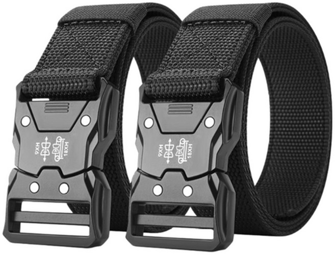 전술 벨트 나일론 알루미늄 합금 단추 빠른 건조 바지 벨트 야외 트레이닝 2개