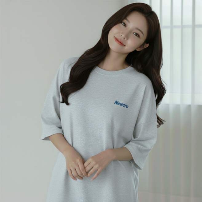 데일로엔 여성 여름 데일리 오버핏 프린팅 반팔 캐주얼 티셔츠