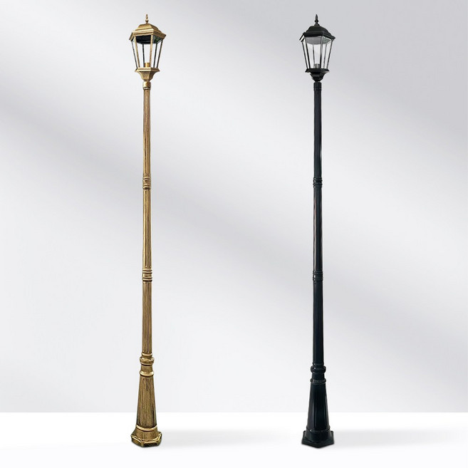 나눔조명 전기 정원등 투명육각 가로등 정원등 잔디등 외부 야외 조명 LED, [황동]총 높이 3.0M(기둥2.6M)