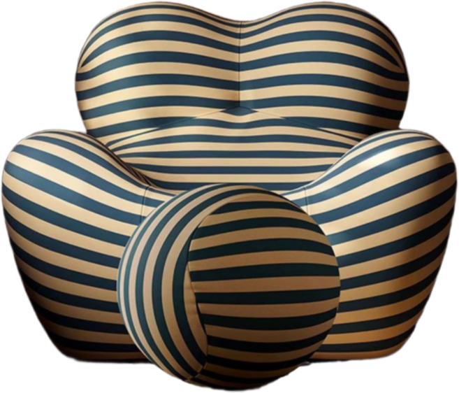 Sofold 부피줄여 이동이 편리한 압축 1인용 쇼파 볼세트 귀여운 디자인 인테리어 포인트, 블루 스트라이프