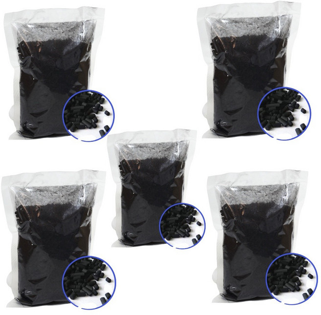 活性炭濾芯顆粒 適用於廚餘處理機, 黑色4mm 圓柱狀粒, 補充包250g*5包