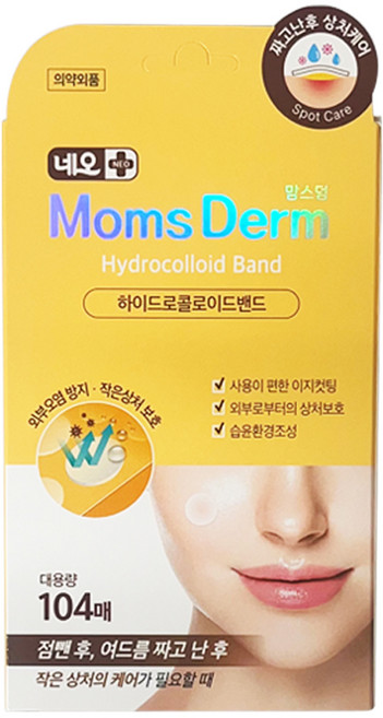 맘스덤 하이드로콜로이드 점 스팟패치, 104개입, 1개