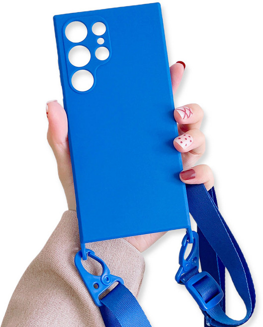 바이주주 목걸이 스트랩 비비드 컬러 심플 무지 휴대폰 케이스