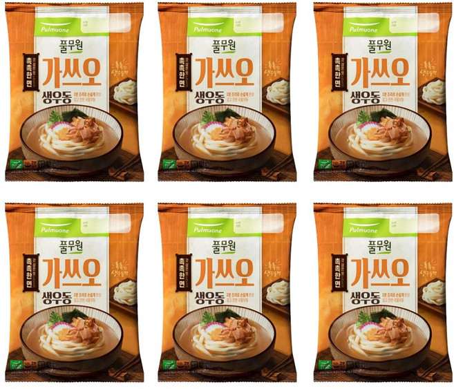 풀무원 통통하고 쫄깃한 가쓰오 생우동, 6개, 192g