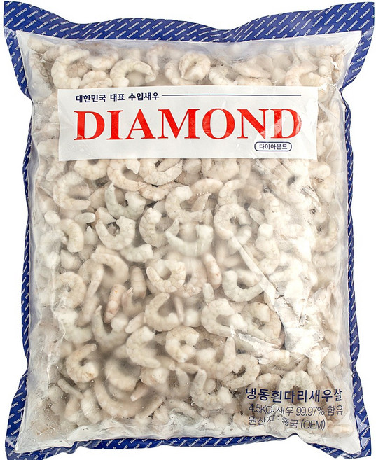 바다받아 흰다리새우 생새우살 냉동 탈각 손질 업소용, (91/110), 1개