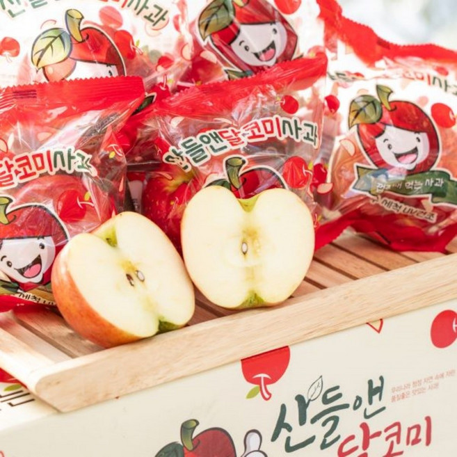 [당도선별] 국내리뷰수 1위! 고당도 산들앤 달코미 세척 사과, 1개, 세척사과 2kg(꼬마사과, 12~16과)