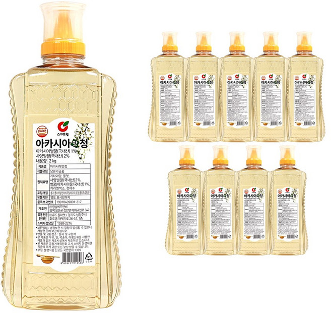 푸드올마켓_ 스위트웰 아카시아맛청 2kg /튜브 한박스 (2kg x 9ea)-아이스박스무료, 9개