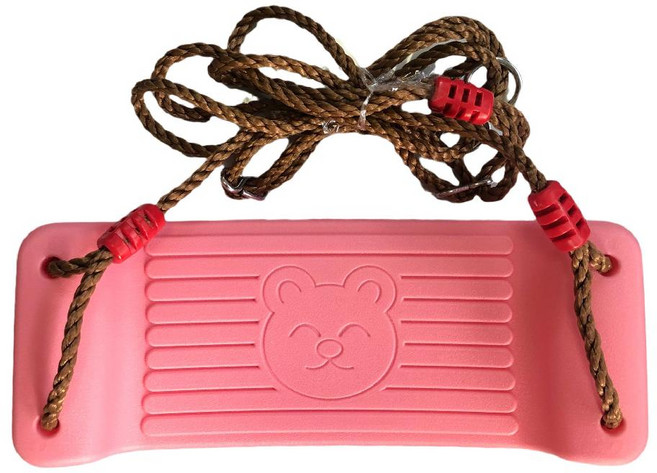 야외그네 두꺼운밧줄 안전한 설치 어린이 스윙체어 하늘색 핑크색 초록색 노란색 놀이터그네, 핑크 베어 스윙 (로프로 강화), 1개