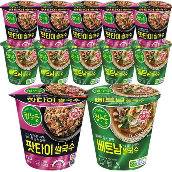 오뚜기 컵누들 베트남 쌀국수 6개+팟타이 쌀국수 6개, 1개