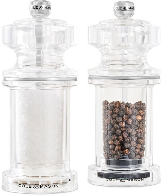 콜앤메이슨 소금 후추 양념통 그라인더 세트 아크릴 5.5", No Color