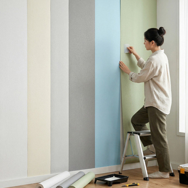 현대시트 두꺼운 붙이는벽지 시트지 단색 무광 화이트 인테리어 천장 방수시트지 펜션 셀프벽지, SE-905파우더블루