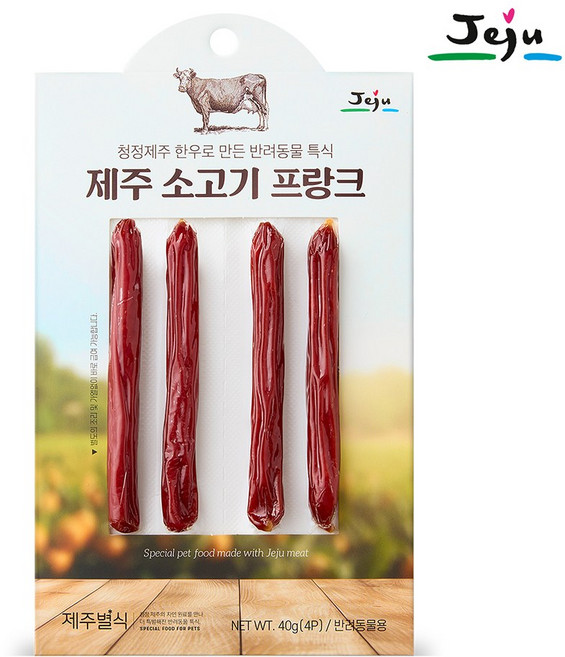 더주스 제주별식 강아지 소세지 제주 말고기 프랑크 4p, 소고기, 40g, 2개