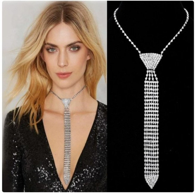 큐빅 태슬목걸이 댄스 무대 공연 파티 SH1886