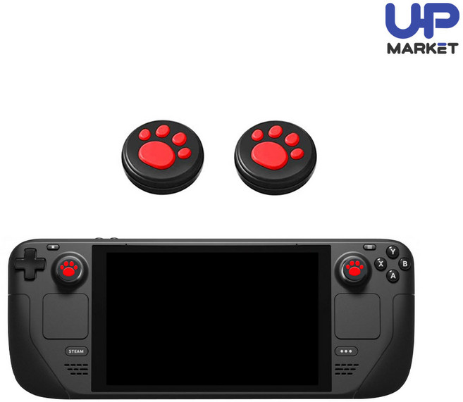 스팀덱 스틱커버 고양이 발바닥, 블랙 레드 2개입, 1개