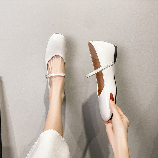 ANYOU 여성 가죽 심플 로퍼 플랫 구두 단화 발편한 메리제인