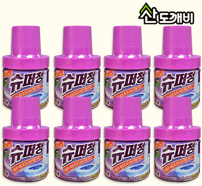 산도깨비 슈퍼청 변기 세정제 크리너 라벤더향, 180g, 8개