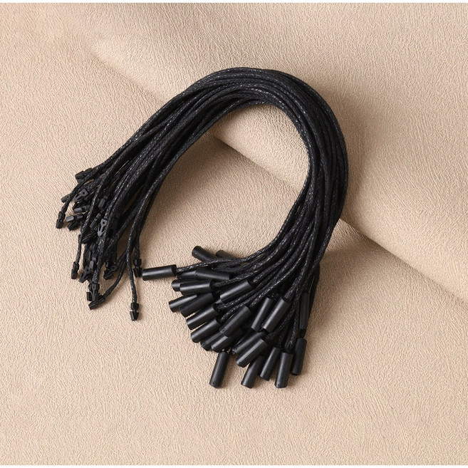 원통형 실고리 택고리 상표끈 플라스틱 끈고리 19~20cm, 100개, 블랙+왁스색