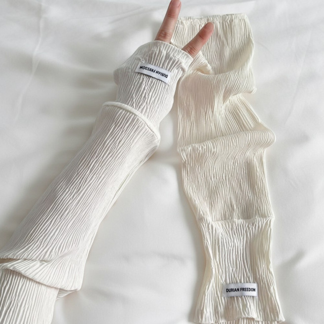 디망 붙지않는 플리츠 쿨토시 팔토시, 2개, 플리츠크림