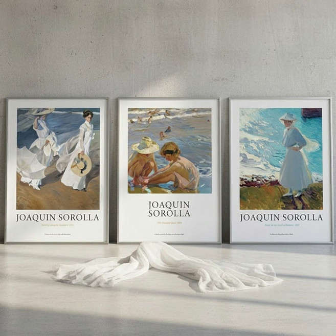 명화 호아킨 소로야 3종 프리미엄 포스터 세트 A3 42cm, 호아킨소로야