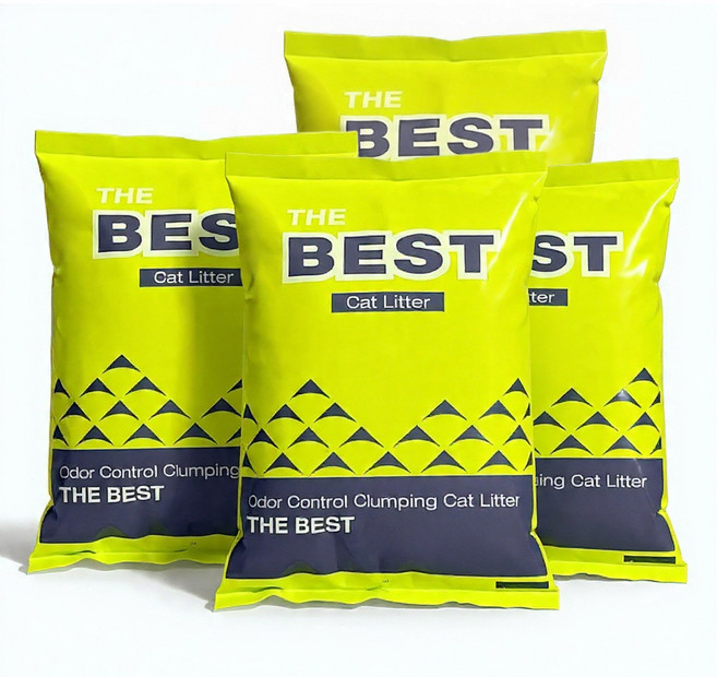 BEST 超凝結 貓砂 一箱4包 粗砂 細砂 膨潤土 礦砂 除臭 低粉塵, 4.3kg, 4包