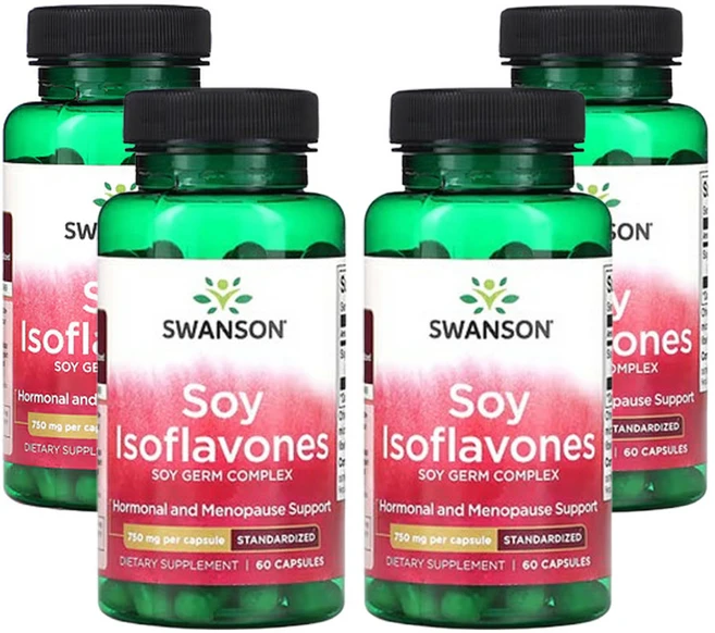 스완슨 대두 이소플라본 750mg 60캡슐, 60정, 4개 - 쿠팡