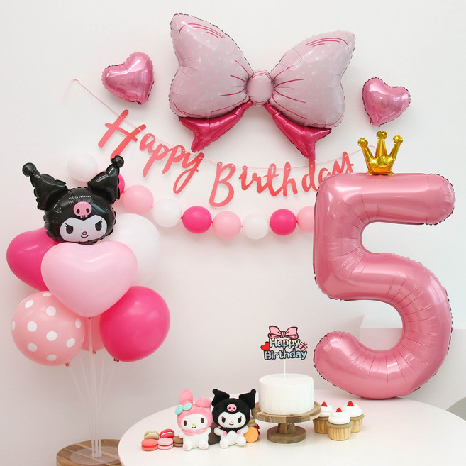 산리오 쿠로미 풍선 생일파티세트, 숫자풍선 5