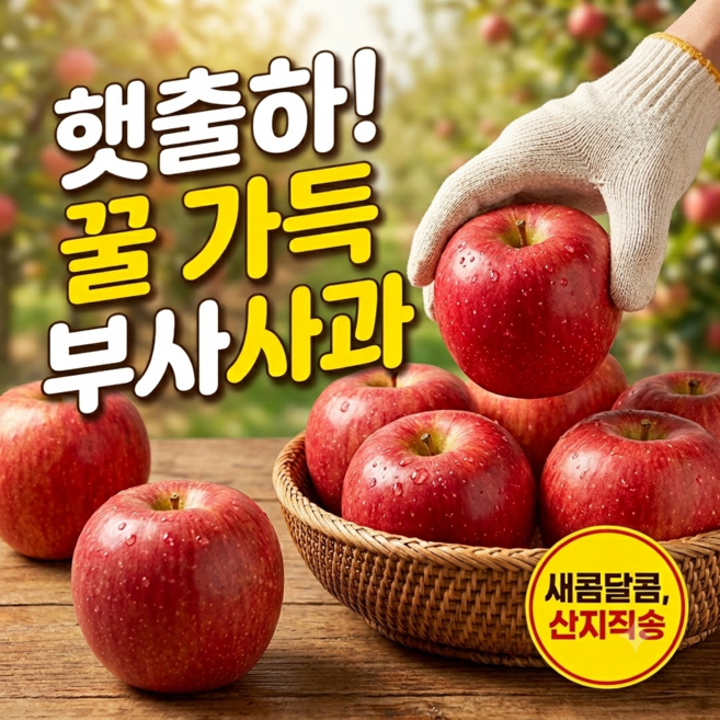 26년 햇 부사사과 출하기념 특판세일, 1박스, 대과 5KG(25과내외)