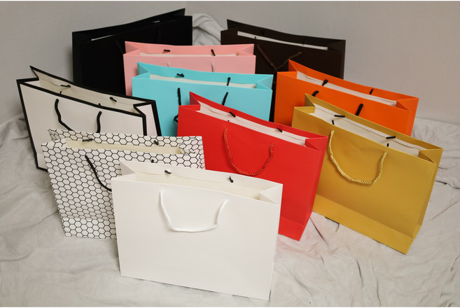 호야몰 무광코팅종이쇼핑백 두꺼운(230g) 다양한 색상 주문제작/인쇄가능 선물용, 10개, 적색(레드)