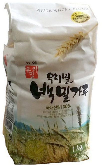 우리밀 농협 참 백밀가루 국산밀 100%, 1개, 1kg