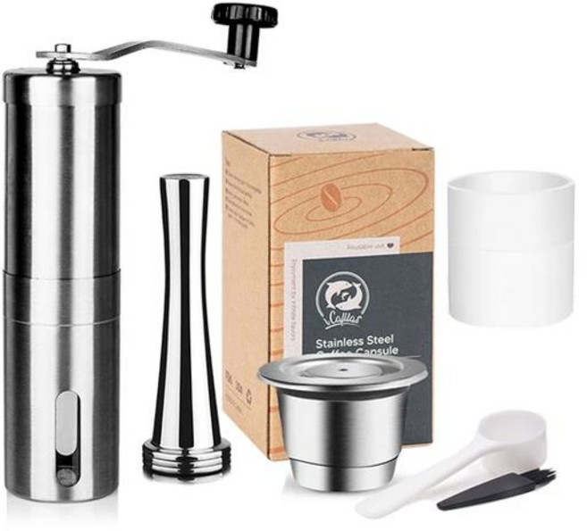 호환 스테인레스 스틸 네스프레소 리필 커피 캡슐 탬퍼 재사용 가능 커피 포드 바리스타 에스프레소 메이커용 커피웨어, [04] As Picture