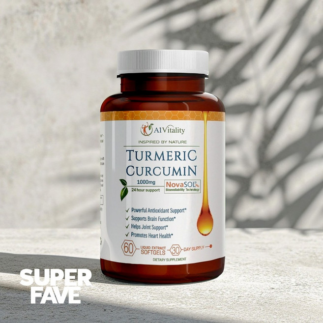 A1바이탈리티 강황 커큐민 60소프트젤 30일분강황 분말 가루, 60정, 1개