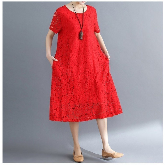 레이스 드레스 반팔 원피스 177