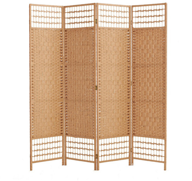 요고바라 인테리어 라탄 파티션 원목 칸막이 가림막 자바라 받침대, 4단, 사각갈색