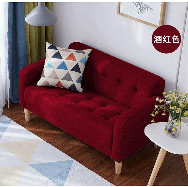 패브릭 2인용 쇼파 기능성 모듈 거실 원룸 편안한 가정용 대기실 소파 스윙, K. 적포도주