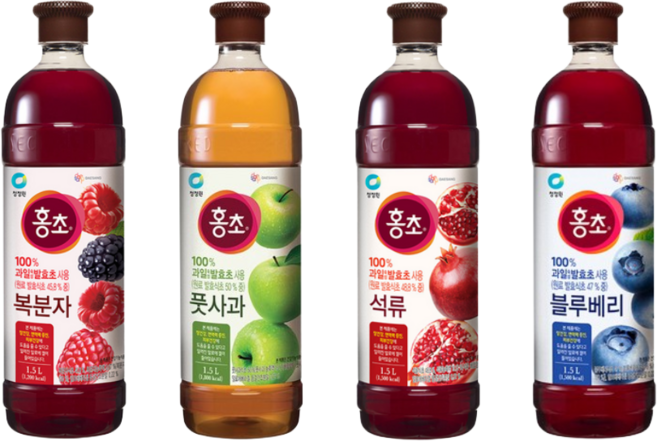 청정원 홍초 1.5 복분자+풋사과+석류+블루베리 4종세트, 1개, 6L