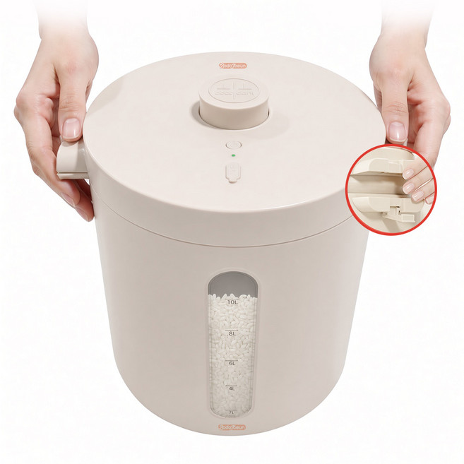 3위 - 마이미 진공쌀통 10kg [ 12KG 충전식 무선] 한정특가/잠금고리+UV살균 업그레이드형/특허기술 압축+진