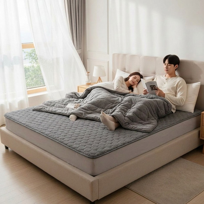 <2026년형 탄소카본매트>3H 한일온열기 그래핀 탄소매트 카본매트 전자파 없는 빨아쓰는 전자파 차단 NEW블랙 1인용 2인용 싱글 더블 킹사이즈 전기요, NEW블랙싱글, 100x200cm