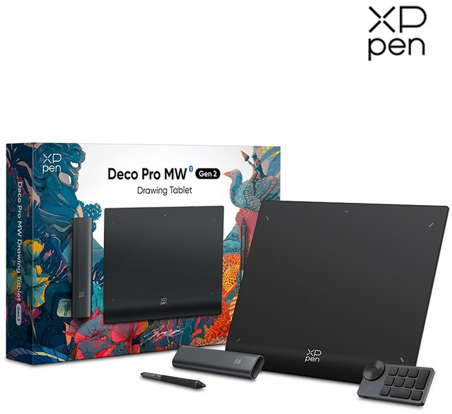 (엑스피펜 중부점 사은품증정) XPPn 데코 Pro 2세대 블루투스 유무선겸용 펜타블렛, 블랙, 데코프로 MW(2세대) 9인치