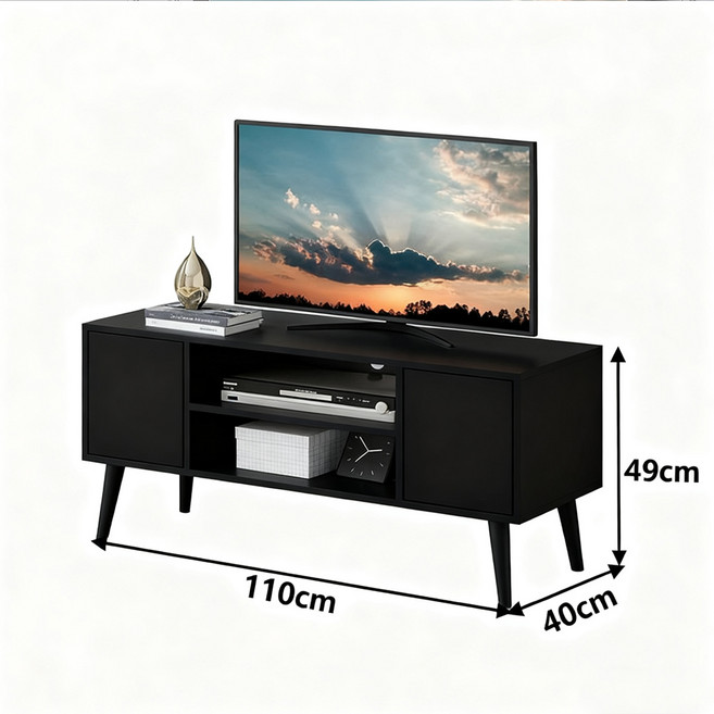 黑色電視櫃 110cm長 40cm深 49cm高, 黑色