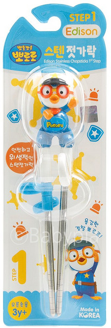에디슨 귀여운 동물캐릭터!! 프렌즈 유아동 식기 모음 우주저렴함, 경찰뽀로로스텐젓가락1단계, 1개